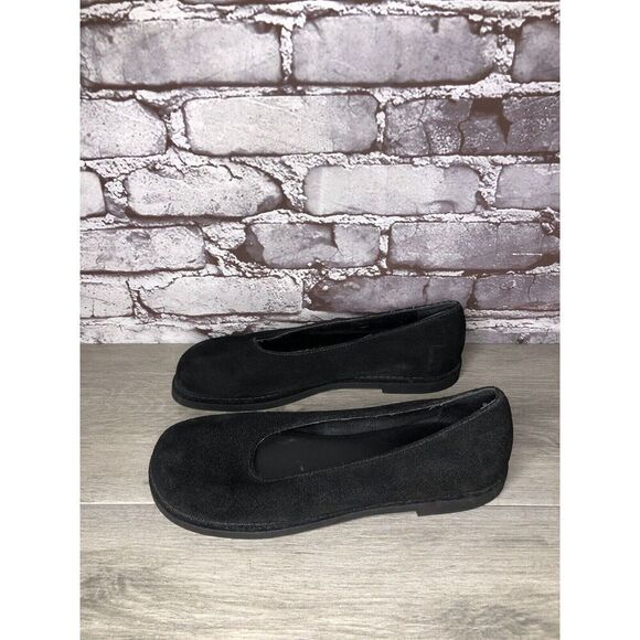 L.L. Bean Black Suede Genuine Leather Round Toe Casual Flats Women Sz 8M US/39EU - Picture 6 of 16